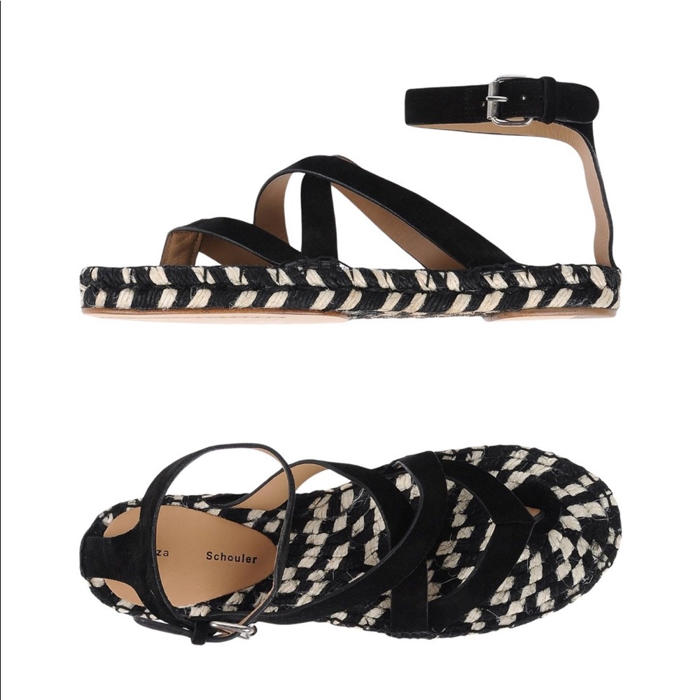 Proenza Schouler leather black espadrille sandals